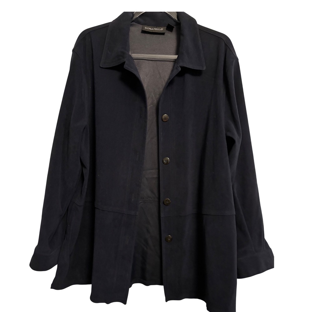 Donatella Button Down Shirt Jacket Collared Long Sleeve‎ Size Medium